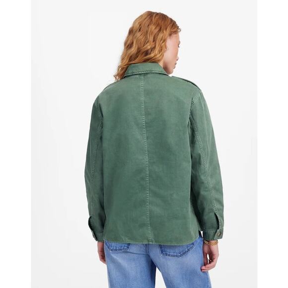 NWT Madewell Easy Utility Shirt-Jacket In Hreen Size XS - Picture 3 of 8